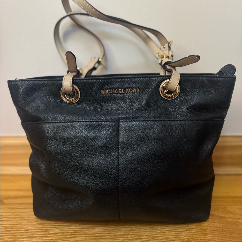 Michael Kors Black and Tan Shoulder Bag